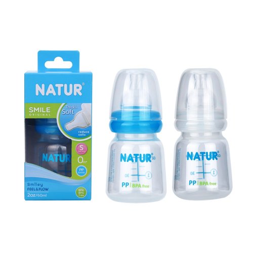 Natur NATUR ขวดนมสไมล์คอแคบทรงกลม 2oz