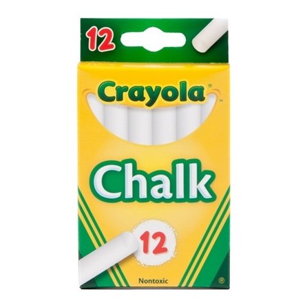 Crayola ชอล์กไร้ฝุ่นสีขาว 12 แท่ง