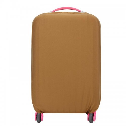 ผ้าคลุมกระเป๋าเดินทางแบบยืด ป้องกันฝุ่นและรอยขีดข่วน สำหรับกระเป๋าเดินทาง ขนาด 18"-20" (S), สี: น้ำตาล