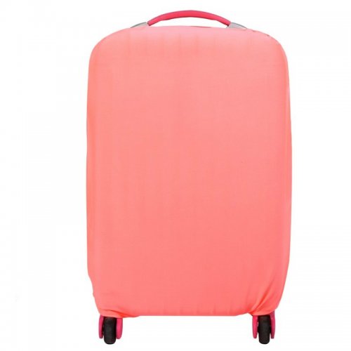 ผ้าคลุมกระเป๋าเดินทางแบบยืด ป้องกันฝุ่นและรอยขีดข่วน สำหรับกระเป๋าเดินทาง ขนาด 18"-20" (S), สี: ชมพู