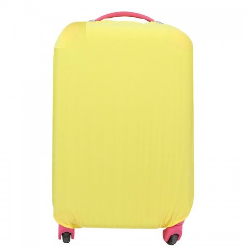 ผ้าคลุมกระเป๋าเดินทางแบบยืด ป้องกันฝุ่นและรอยขีดข่วน สำหรับกระเป๋าเดินทาง ขนาด 18"-20" (S), สี: เหลือง