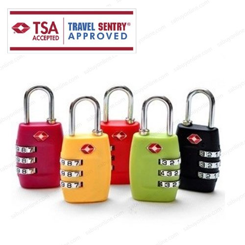 2home กุญแจล็อคกระเป๋า TravelLock TSA-accepted travel locks (TSA335), สี: แดงเข้ม