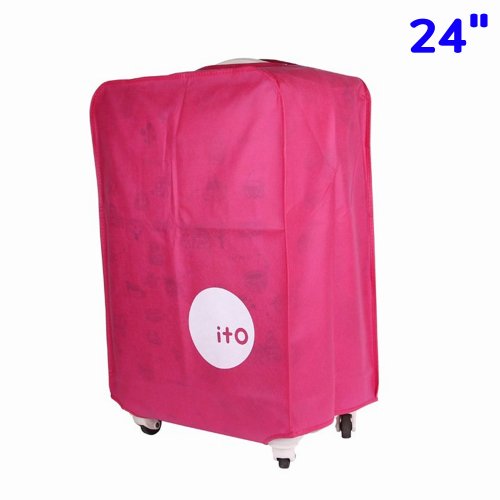 2home ผ้าคลุมกระเป๋าเดินทาง ป้องกันฝุ่นและรอยขีดข่วน สำหรับกระเป๋าเดินทาง ขนาด 24", สี: ชมพู