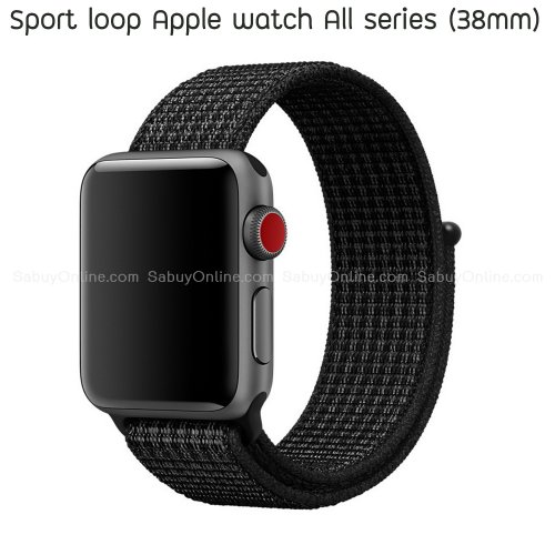 สาย Sport Loop สำหรับ Apple Watch ขนาด 38/40 mm (ทุกซีรีย์), สี: ดำ