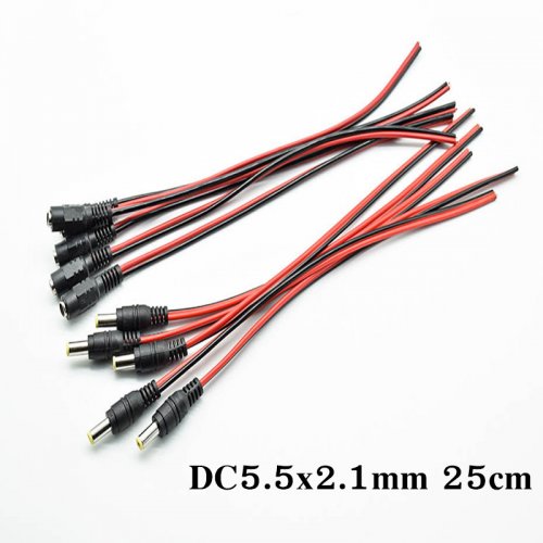 สาย DC connector หัว 5.5x2.1 mm ยาว 25 cm