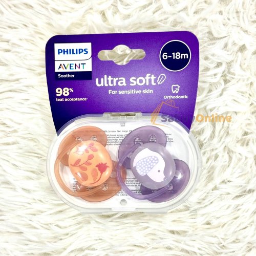 Philips AVENT PHILIPS AVENT จุกนมหลอก รุ่น Ultra soft แพค 2, Size-สี: 6-18 เดือน(รุ่นใหม่-Girl2)